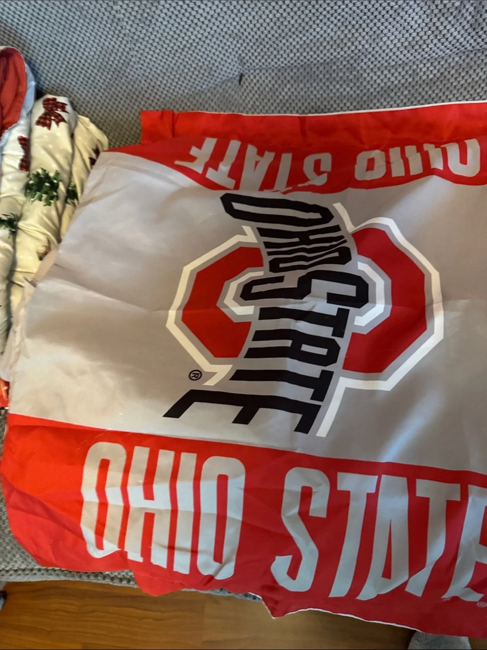 Ohio State Red & Gray Bedding Set with Logo